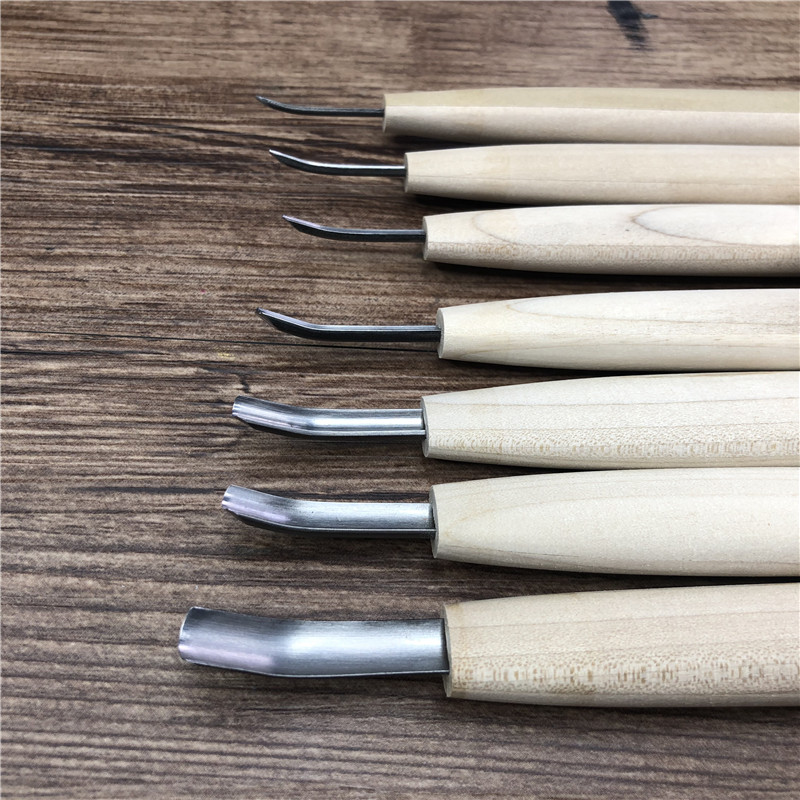 日本三木章三角刀雕刻刀平曲型三角曲丸曲型修光版画刀木工曲线刀