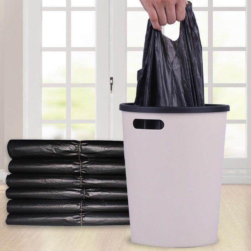 家用手提式加厚黑色垃圾袋厨房大中大中小小号背心垃圾袋