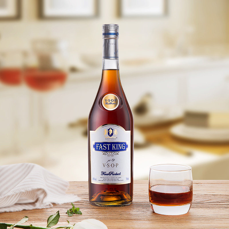 洋酒白兰地700ml单支高度酒白兰地酒vsop调酒基酒烈酒brandy