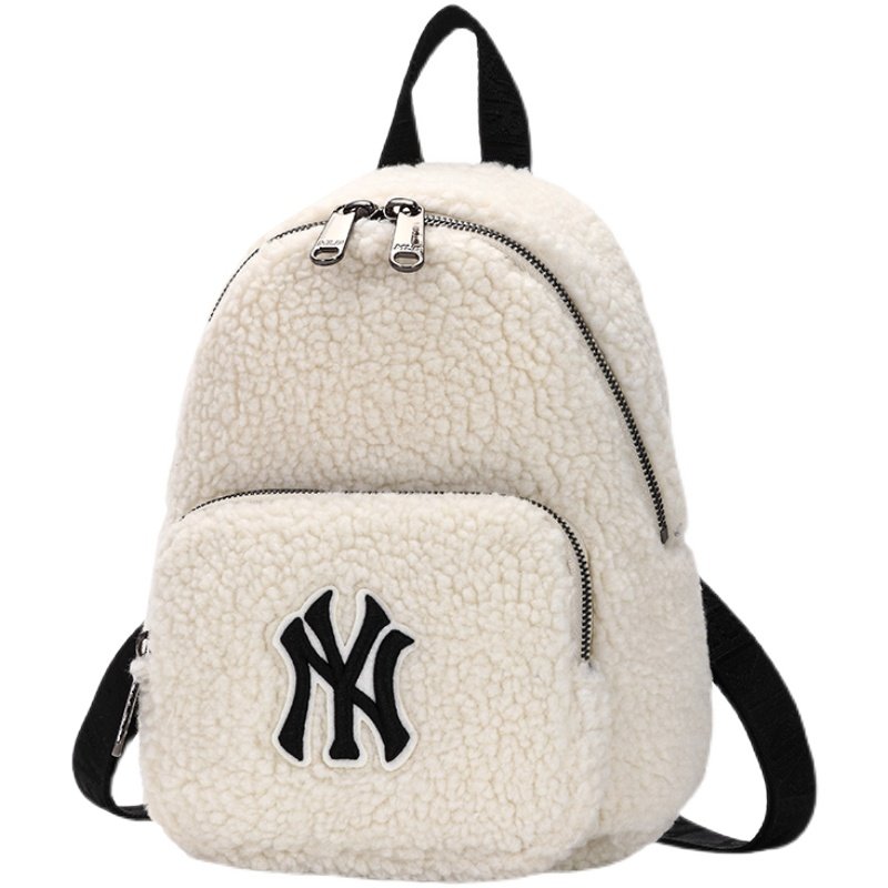 mlb背包2022复古时尚挎包男女情侣迷你羊羔挎包