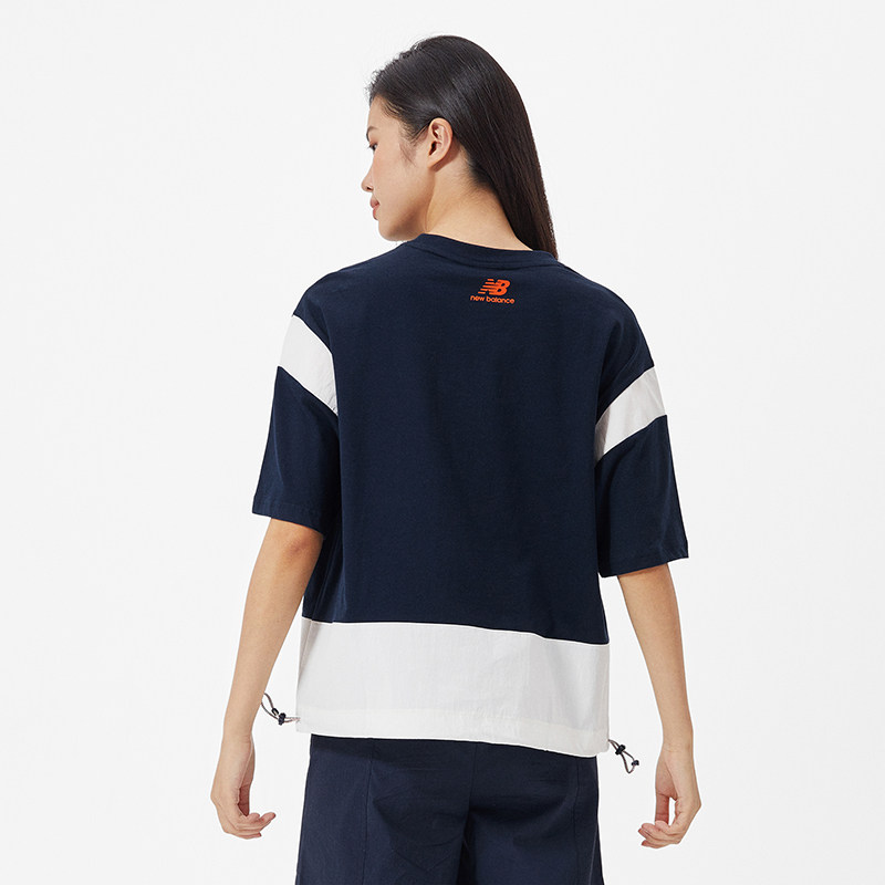 newbalancenb2022春夏休闲时尚透气圆领纯棉短袖恤女运动t恤