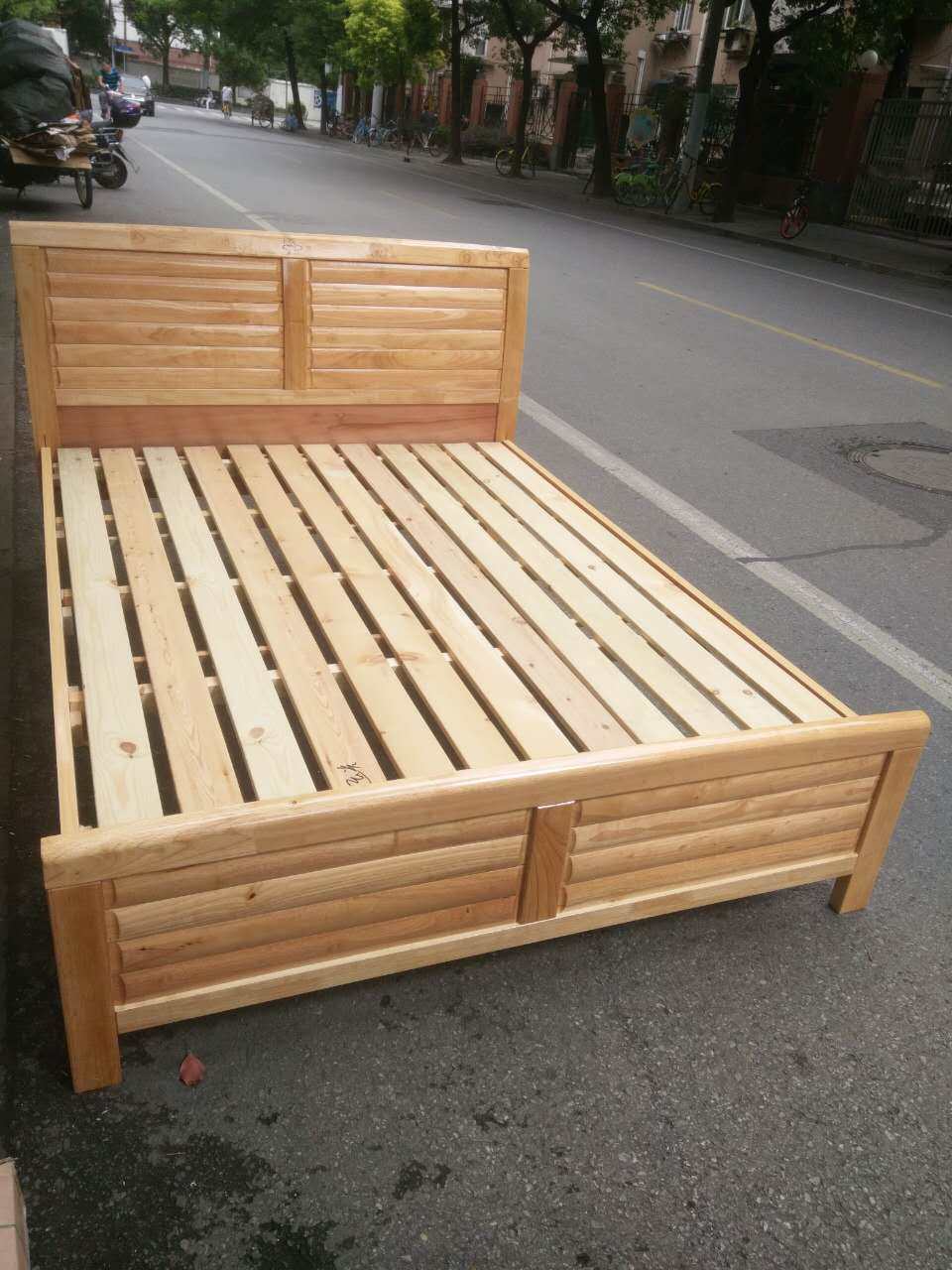 15米橡木木床双人单实木实木板床架子12包安装实木床