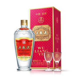 单瓶喜宴接待送礼 浓香型白酒375ml 52度交杯牌小交杯酒 五粮液