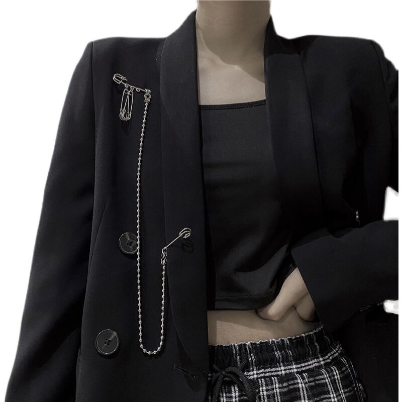 配饰西装胸针女超超酷金属扣针嘻哈裤链男潮胸针