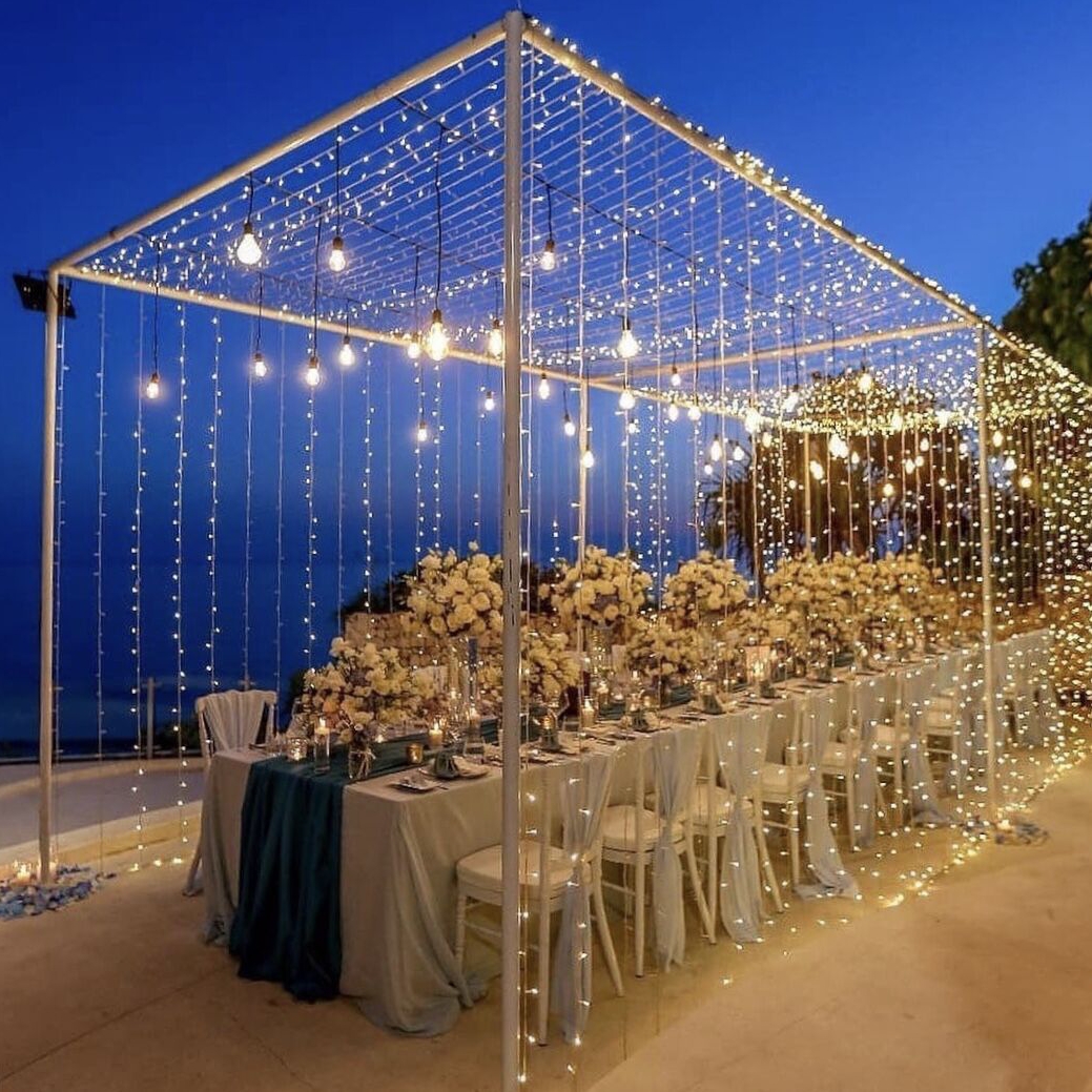 led彩灯闪灯串灯满天星户外阳台花园防水婚庆装饰七彩变色星星灯