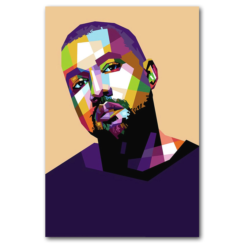 kanyewest侃爷海报欧美嘻哈说唱歌手贴画酒吧现代装饰画