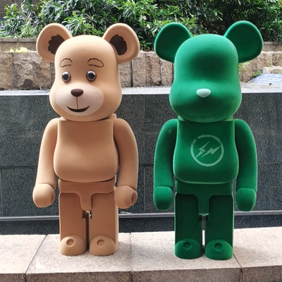 暴力熊mandkaws闪电bearbrick100070cm植绒积木熊公仔公仔手办摆件潮