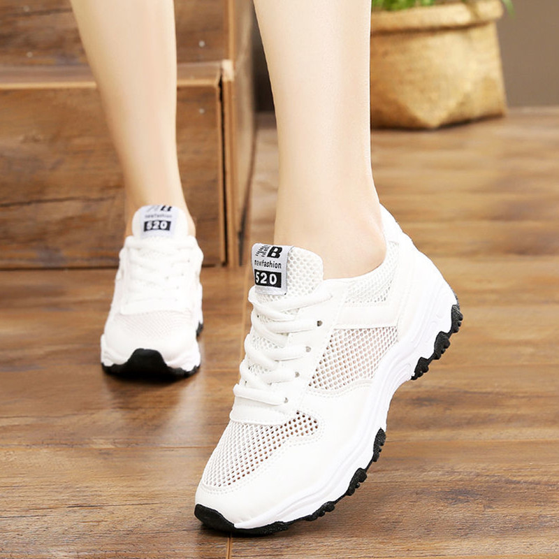 透气运动老爹鞋女ins潮2022春夏季新款百搭网面镂空休闲小白鞋女