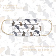 日系文艺兔一次性口罩印花男女卡通可爱防尘透气防雾霾个性成人款 日系文艺兔一次性口罩印花男女卡通可爱防尘透气防雾霾个性成人款