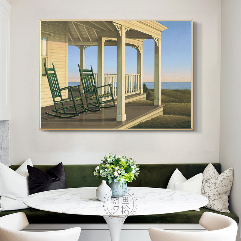 浪漫挂画海边风景装饰画阳台走廊过道壁画别墅现代装饰画