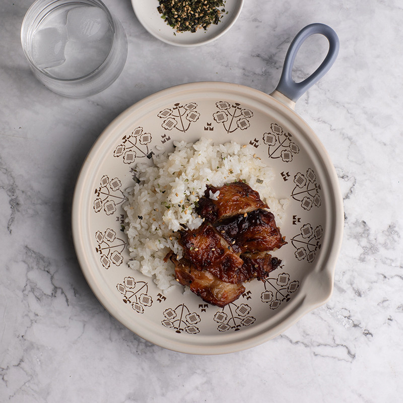 明火干锅餐具盘子日式餐盘陶瓷焗饭手柄烤盘盘