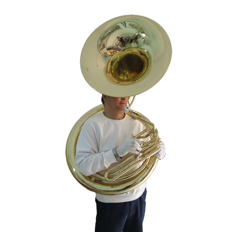 未诺大号管乐器军乐队用全金色太阳号降调抱号vspm370大号