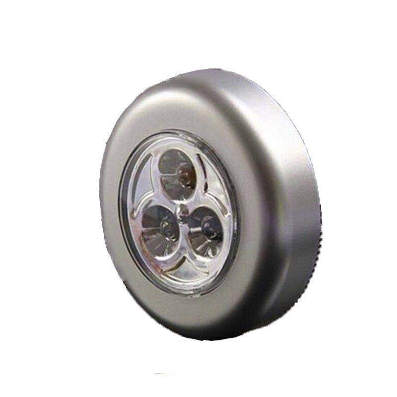 开关小型射灯床头头灯led室内小夜灯圆形电池小夜灯