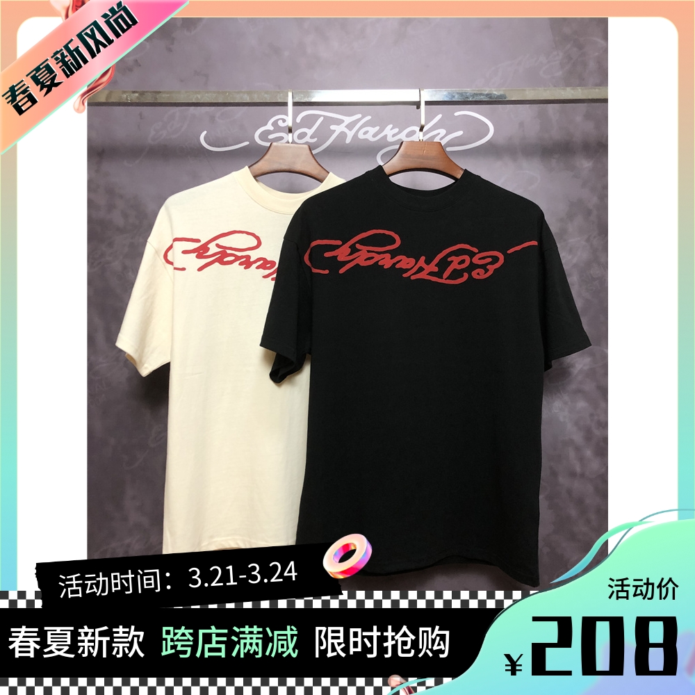 ed埃德哈迪潮牌新款印花反向老虎头纯棉圆领休闲短袖男女同款T恤
