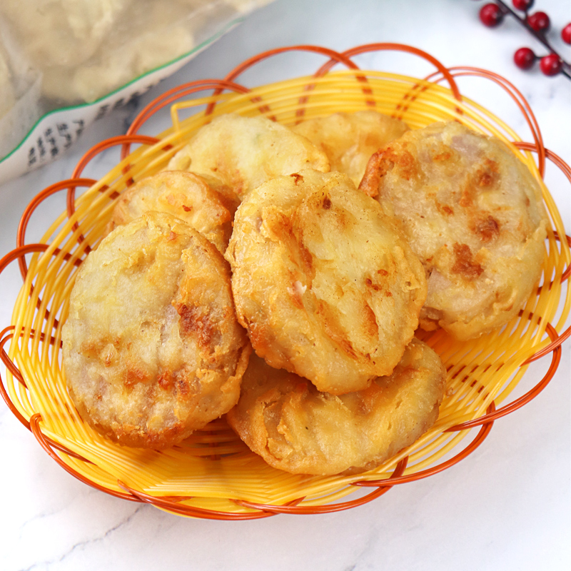 黄金藕盒900g香脆油炸小吃肉馅藕夹酒店餐饮商用莲藕