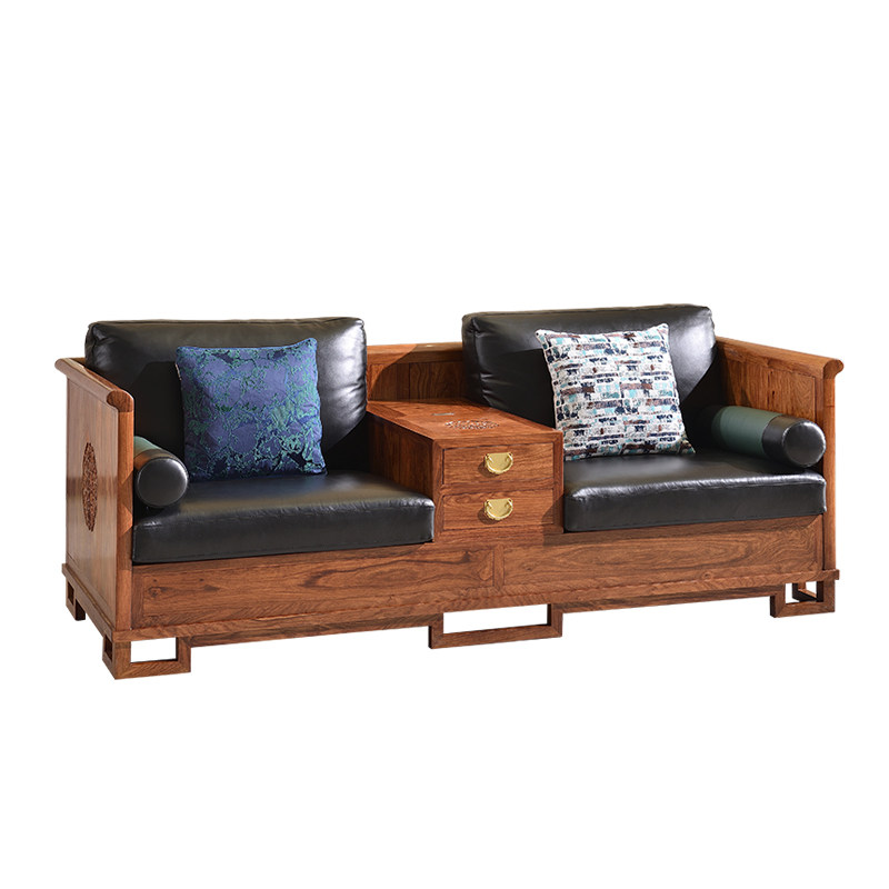 现代新中式苏梨家具红木沙发 全实木京瓷刺猬紫檀客厅花梨木 茶几