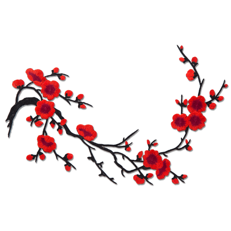 梅花刺绣腊梅布贴布贴花贴花补丁中国国风旗袍布贴