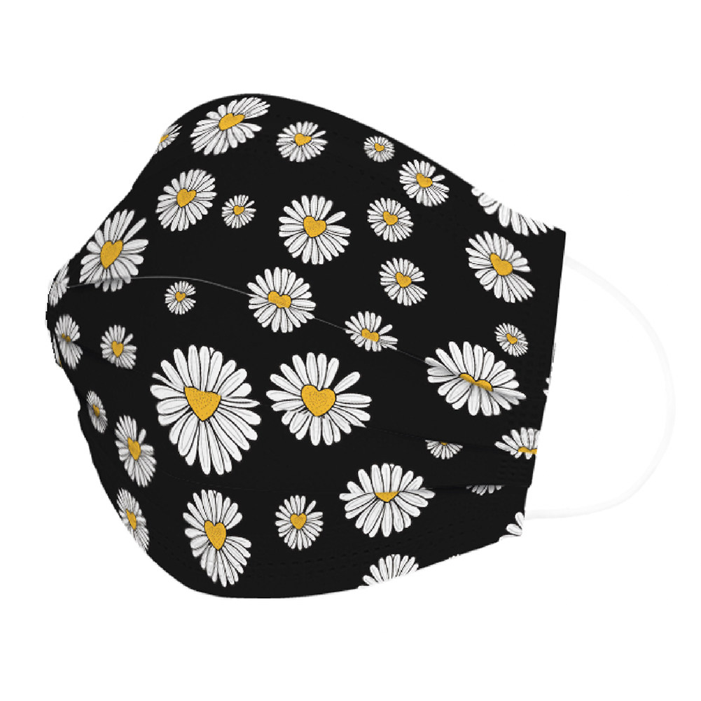 口罩小雏菊一次性大人印花三层防护含熔喷布女神口罩