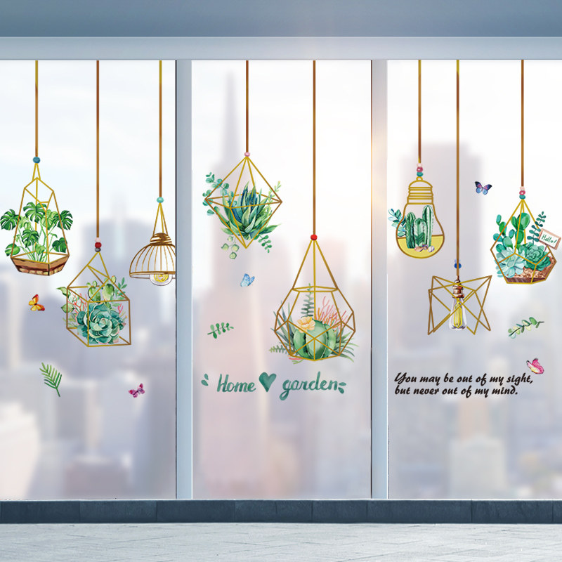 创意个性玻璃门贴纸3d立体窗户装饰窗花橱窗厨房墙贴