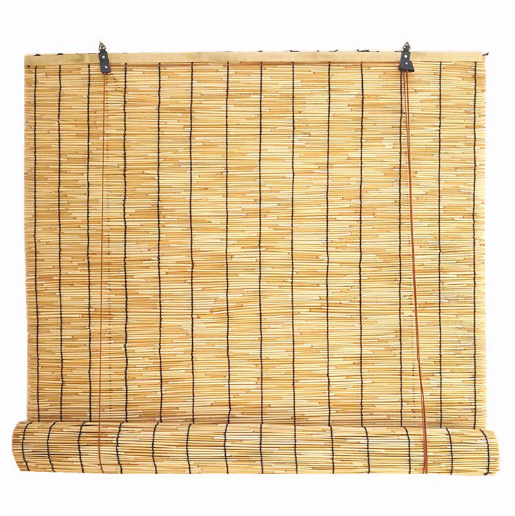 芦苇帘子草帘子苇席遮阳帘卷帘草编装 饰复古禅意墙面装 饰草编吊顶