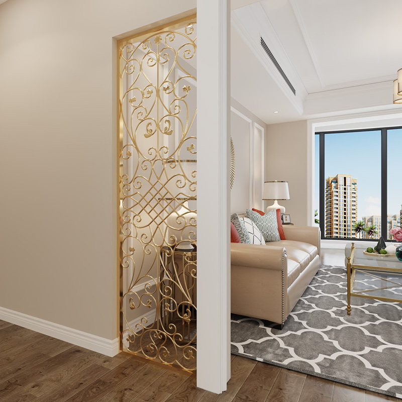 欧式铁艺屏风客厅隔断镂空玄关鞋柜卧室创意办公屏风