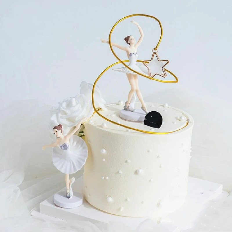 女孩生日蛋糕装饰芭蕾唯美跳舞少女烘焙蛋糕摆件节日装扮用品