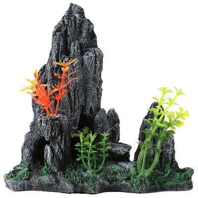 鱼缸造景小假山 装饰用树脂假山石 水族箱仿真假山创意摆件用品