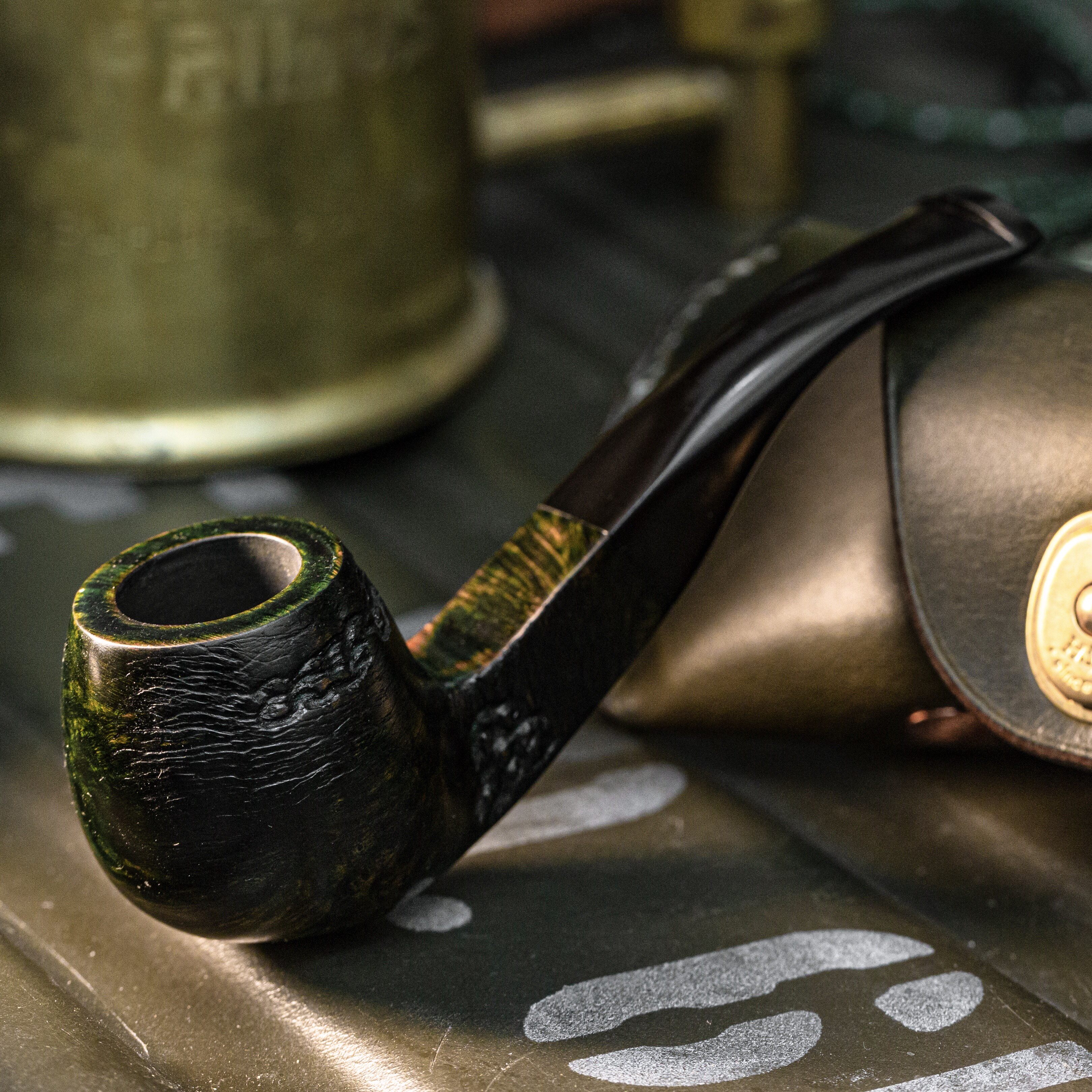 大汉复古美式绅士实木楠木石楠木烟斗进口弯斗烟斗