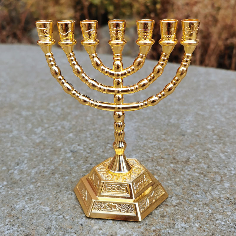 犹太教家居蜡烛复古晚餐烛光浪漫摆件酒店七头烛台