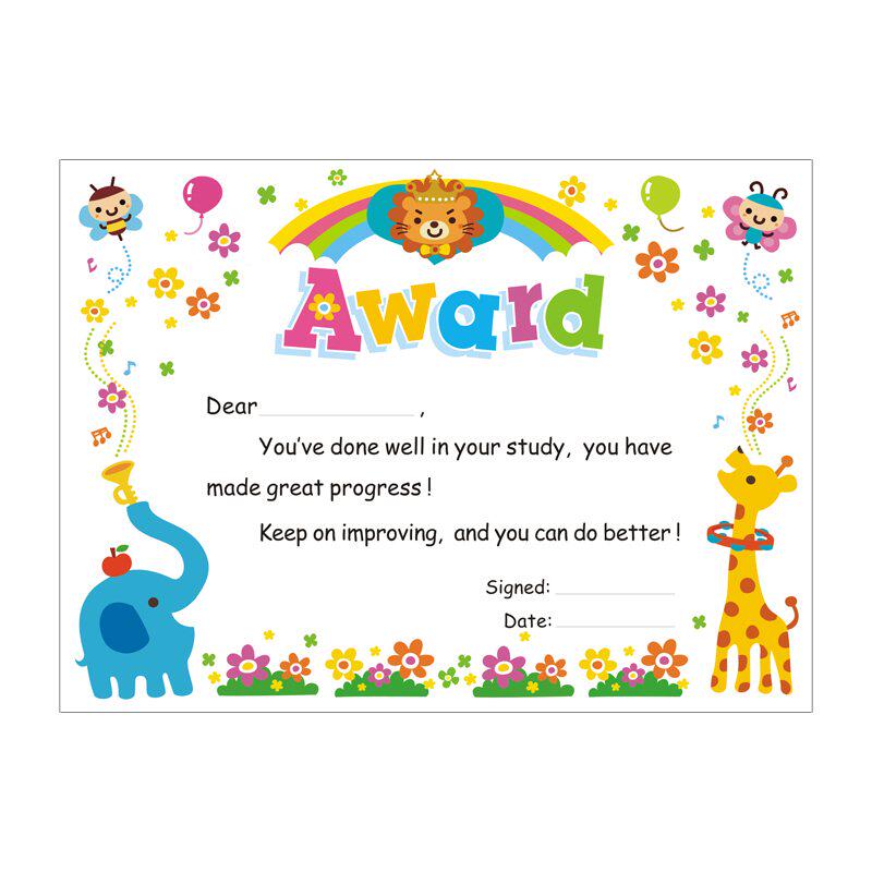 包邮优质英语表扬信通用外语奖状教学用品小学生奖状