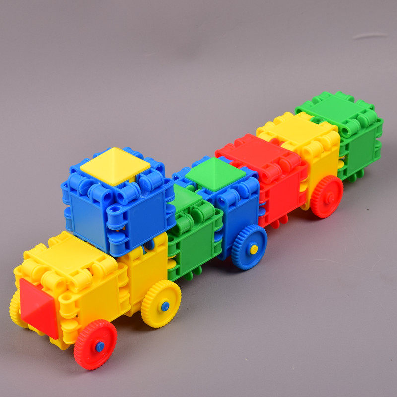 幼儿儿童积木玩具周岁小嘟嘟方块宝宝塑料拼插塑料积木