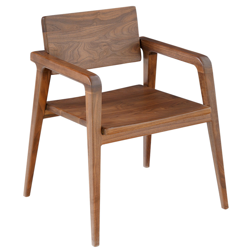 goodone旧物仓原创vintage复刻简约实木黑胡桃燕子扶手椅不包邮