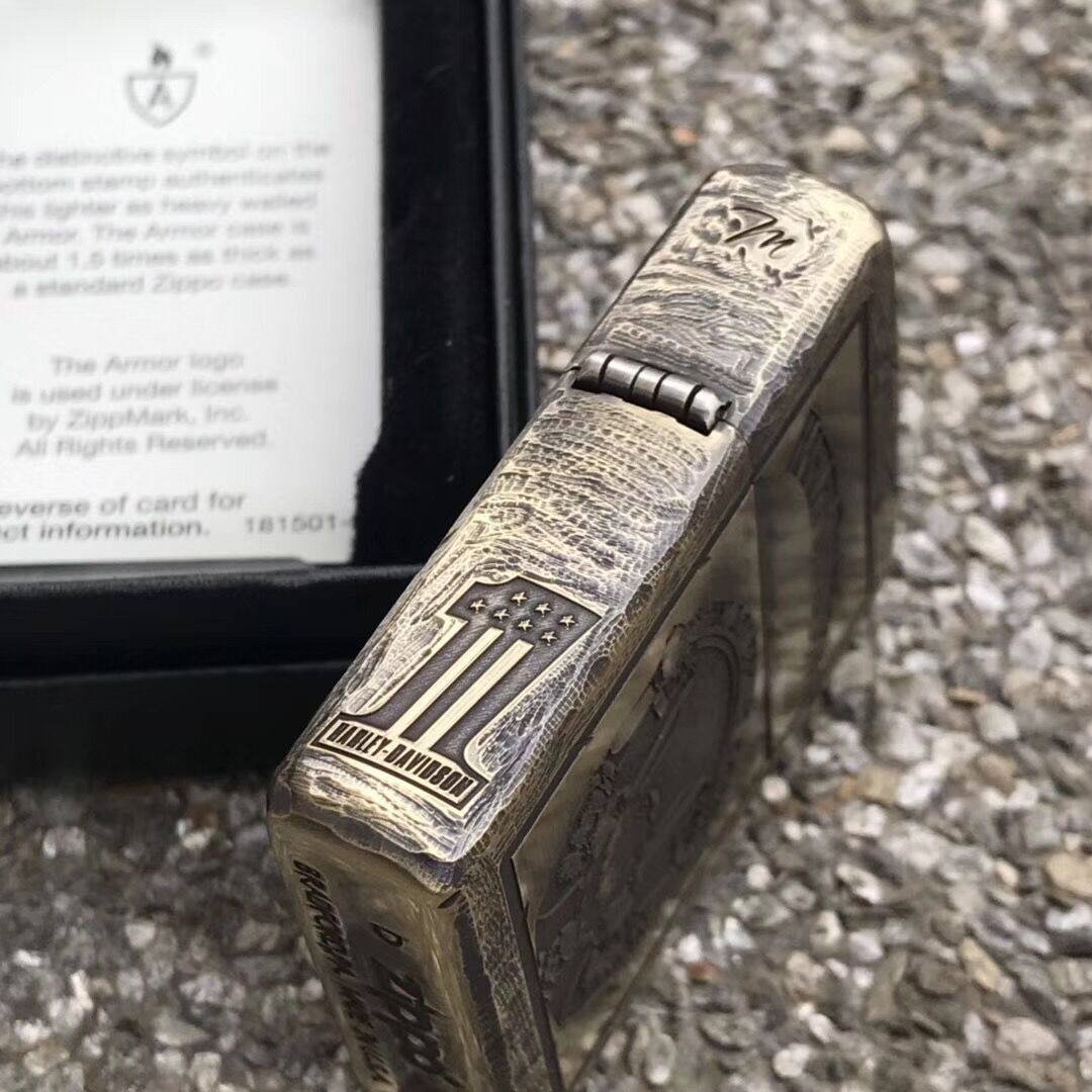 zippo打火机原装正版 纯铜盔甲哈雷精神 奔放自由 zppo正品收藏级
