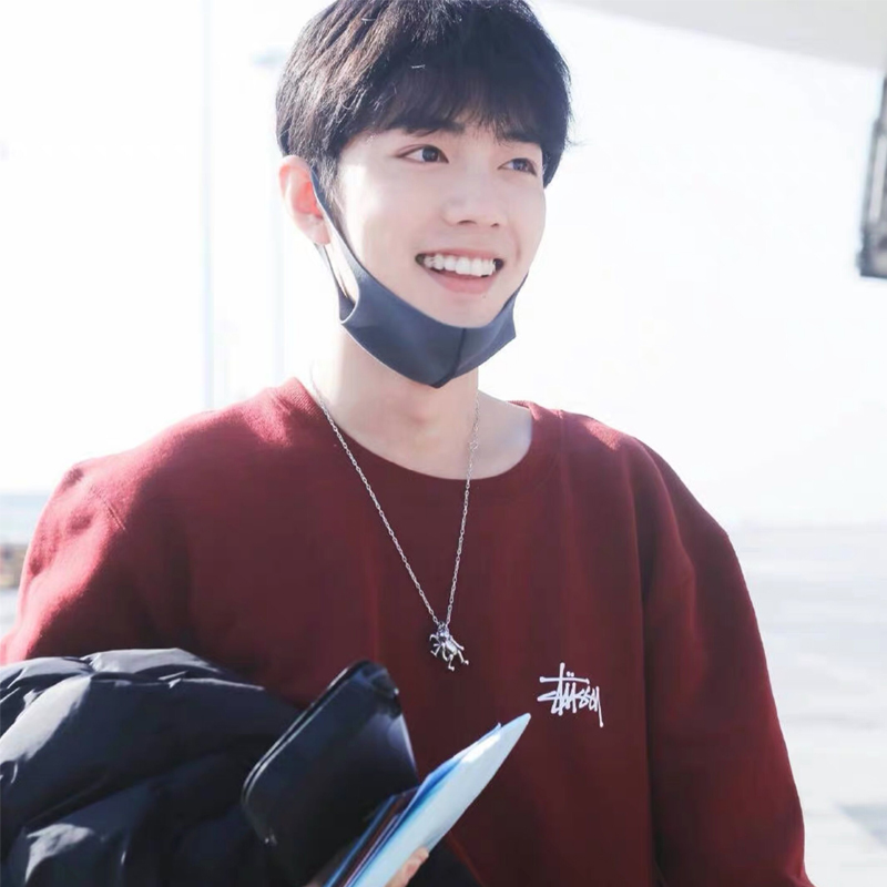 潮牌stussy卫衣圆领套头外套肖战同经典红色秋冬卫衣