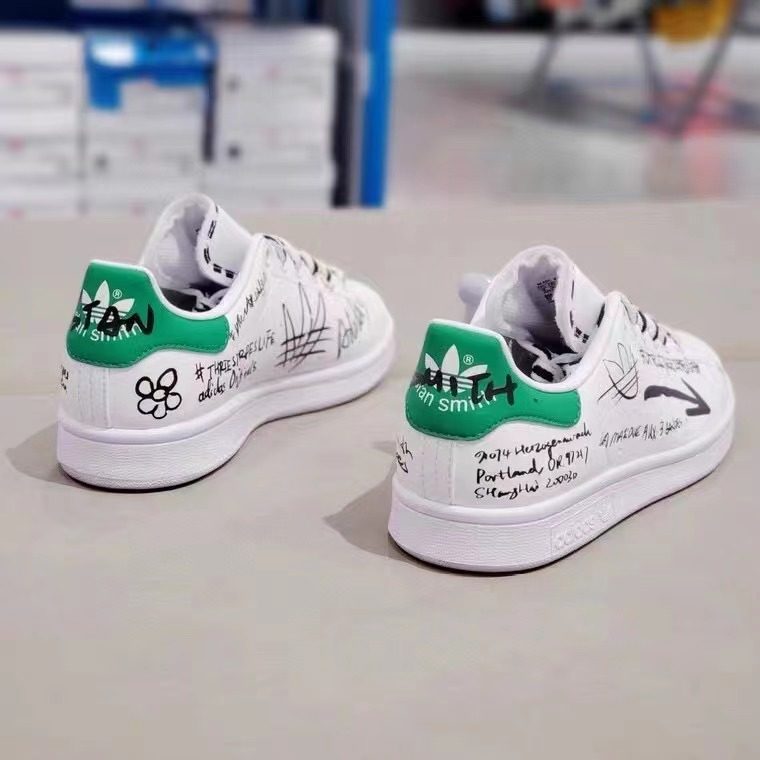adidas迪达斯三叶草男女女鞋stansmith涂鸦史密斯休闲板鞋运动休闲鞋