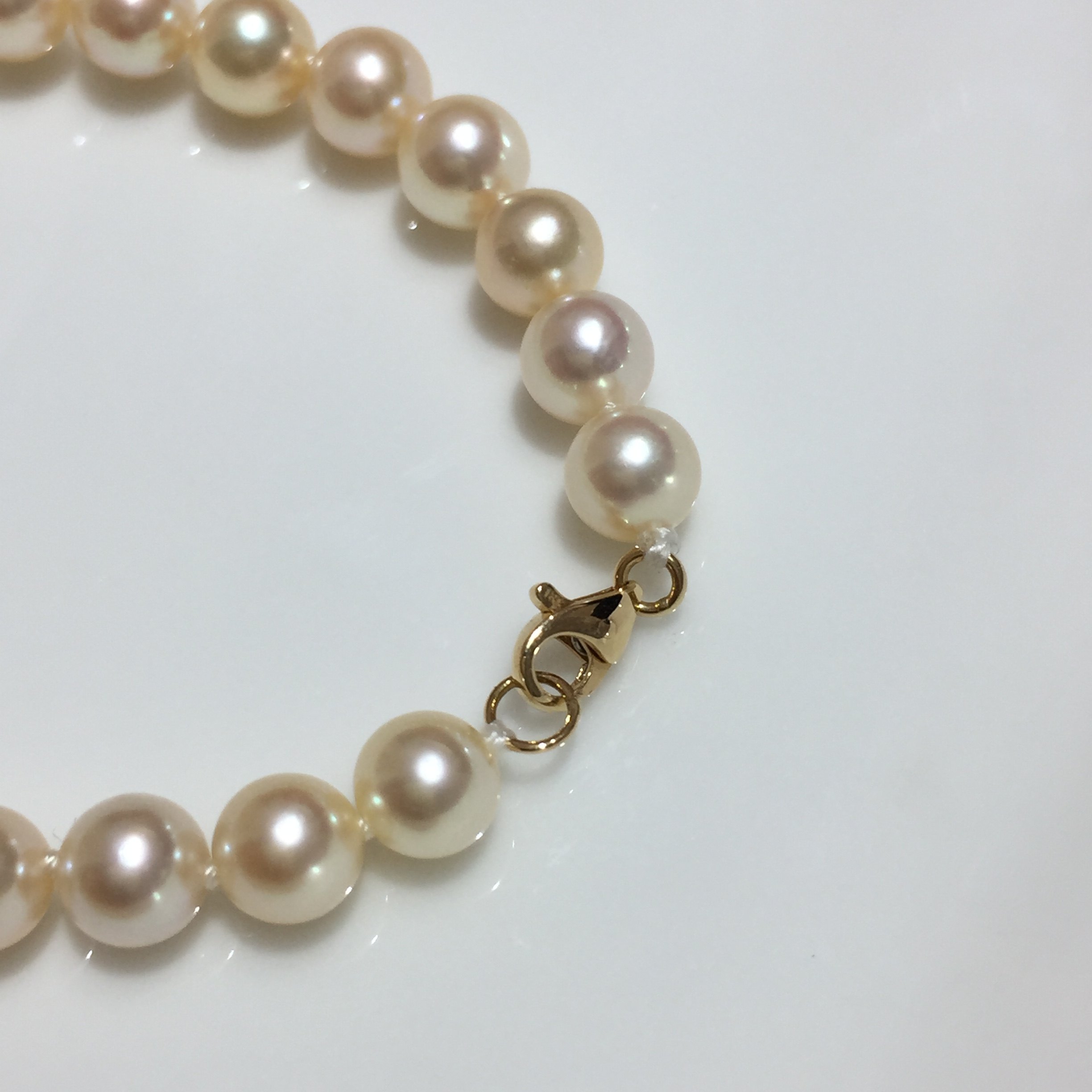 麦典akoya海水珍珠香槟金手链手链6-6.5mm手饰