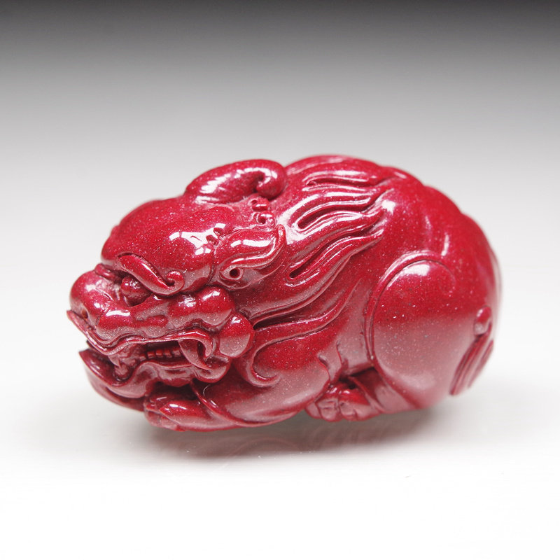 天然朱砂晶体紫金帝王砂大貔貅手把吊坠挂件项坠