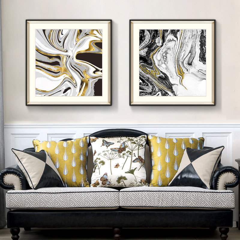 抽象线条客厅装饰画沙发背景墙壁画现代简约美式挂画现代装饰画