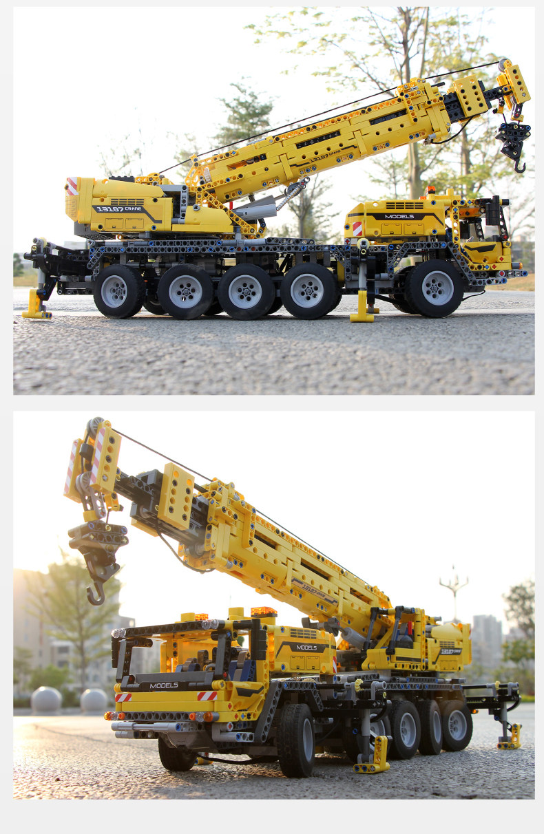 u42009遥控吊车科技拼装积木起重机成年高难度操控塑料积木