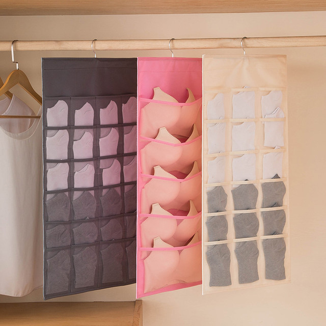 Underwear storage bag, double-sided wall-mounted panties, bra, socks, storage storage bag, hanging wardrobe artifact Underwear storage bag, double-sided wall-mounted panties, bra, socks, storage storage bag, hanging wardrobe artifact