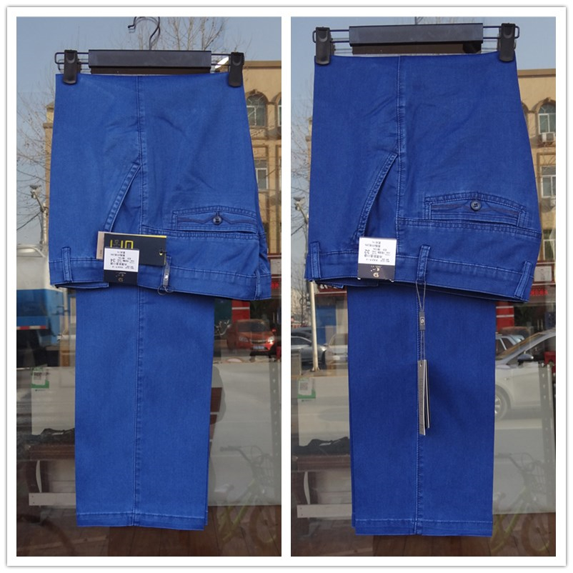 道一牛仔男裤2022夏季薄料3327高腰弹力宽松直筒加肥商务品牌男装