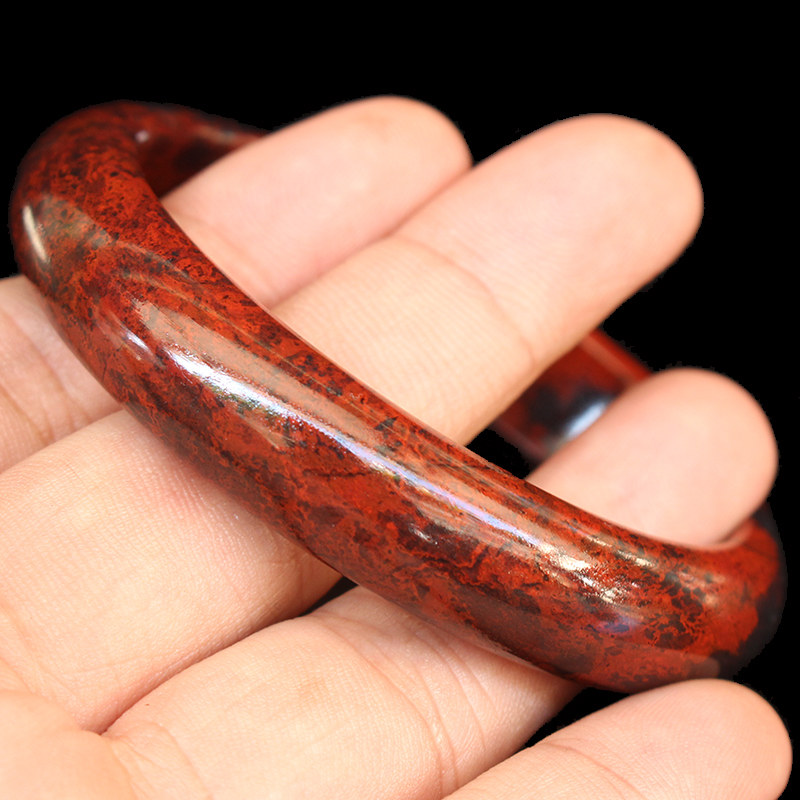 手镯玉逸天然玉石桂林鸡血玉手红玉口径手镯