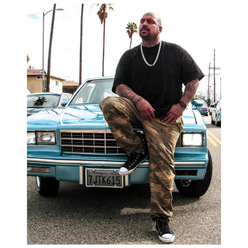 chicano美式复古西海岸嘻哈匪帮重磅宽松大码领口t恤