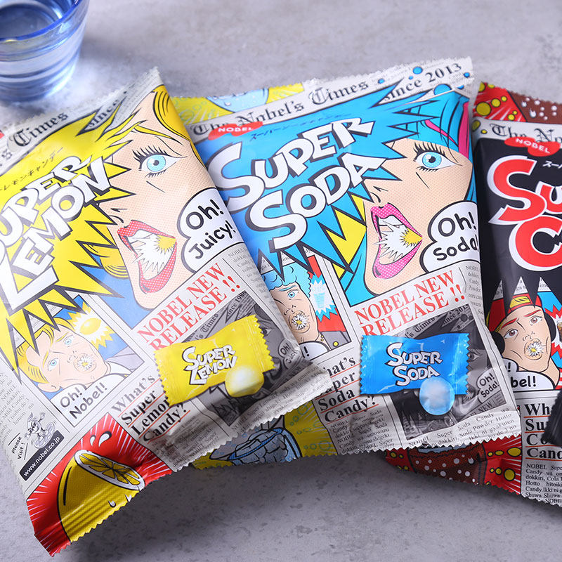日本进口诺贝尔酸爽柠檬可乐水果糖superlemon尖叫传统糖果