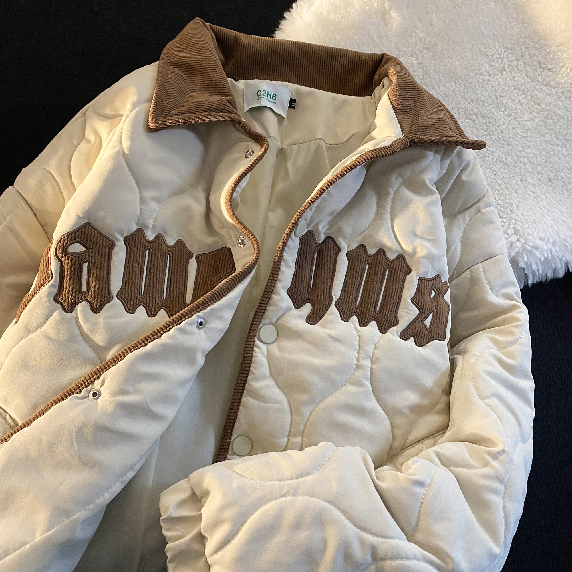 Neresum日系复古棉衣女2021冬季新款加厚保暖潮牌设计感宽松外套