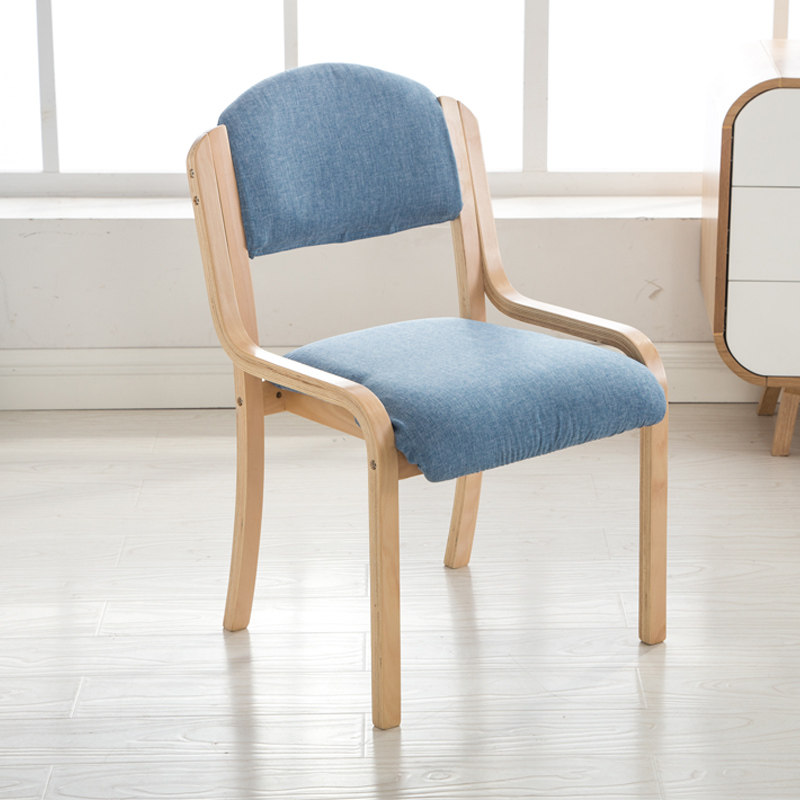 小椅子实木靠背椅现代简约休闲餐椅曲木北欧家用书桌电脑扶手椅