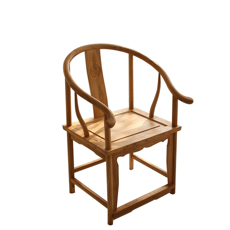 简约明清古典榆木圈椅免漆实木中式椅子禅意圈椅