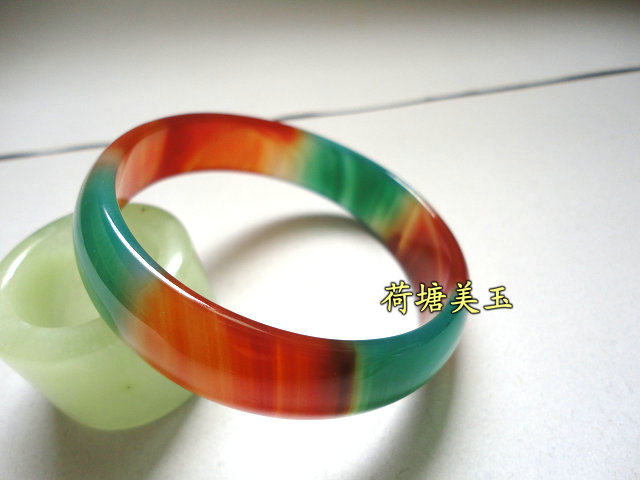 手镯纯天然七彩快递包快递女款首饰彩色巴西三彩手镯