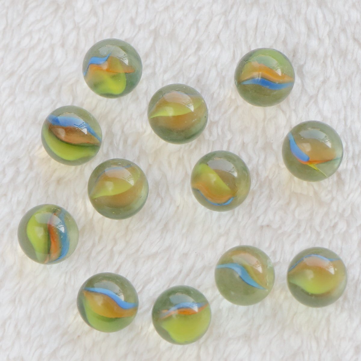 直径11mm单色猫眼眼球嵌花玻璃弹珠花瓶鱼缸水晶珠