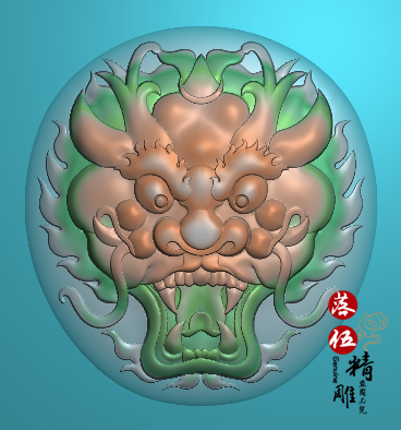 精雕jdp新款龙头兽头0781圆龙牌仿古生肖皮带扣玉雕